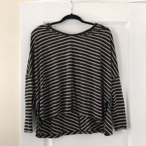 Tan and black stripped crop top